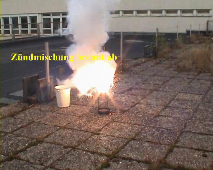 Zündmischung brennt ab
